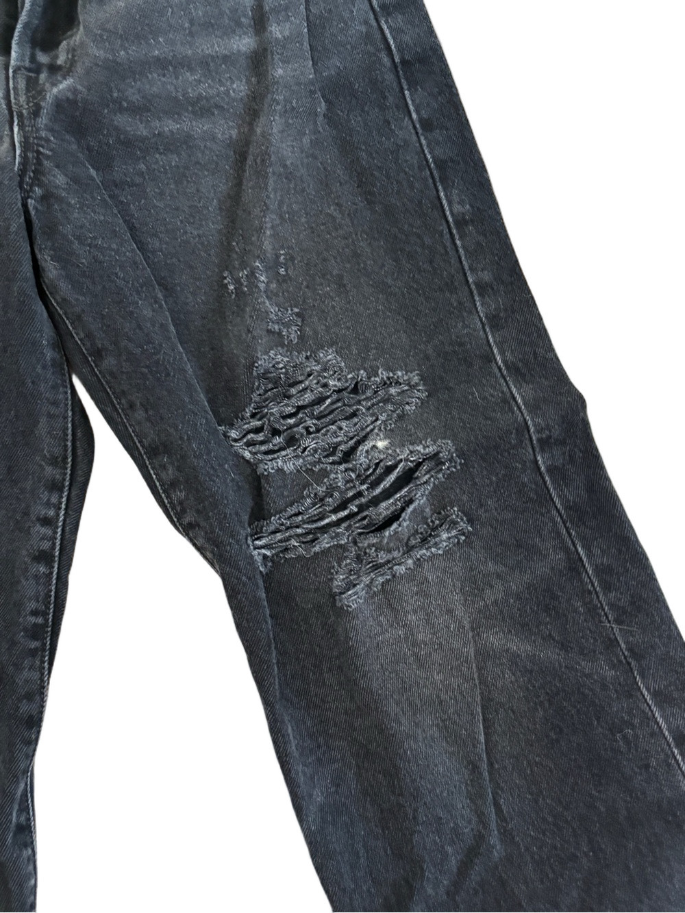 Levi's Black Ribcage Distressed Straight Leg Jeans Size 27 - Picture 7 of 10